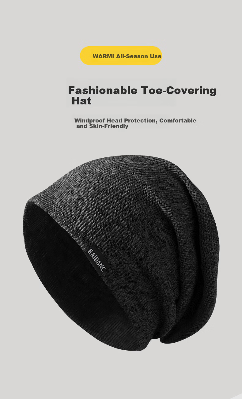 Yu Zhaolin Unisex Four-Season Lightweight Windproof Head Protection Beanie Hat Black 1
