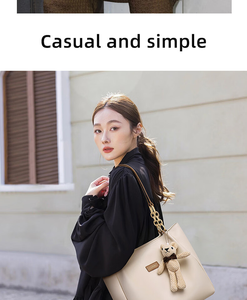 Aiqinghai Leather Handbag, Women's Tote Bag, Large Capacity Shoulder Bag, High-End Brand, Birthday Gift for Wife Or Girlfriend on May 20 10