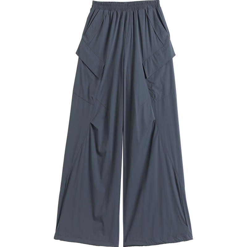 Demana Black Tech Sunscreen UPF50+ Summer Antibacterial Mite-Resistant Elastic Waist Loose Cargo Casual Pants for Women