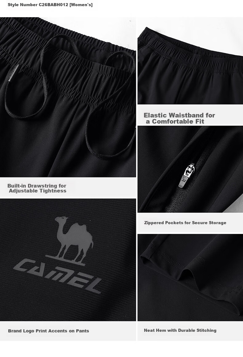 CAMEL Original Yarn Sun Protection Sports Pants Men Cooling Quick-Dry Straight Knit Pants C16BABLH013 Castle Gray L 9