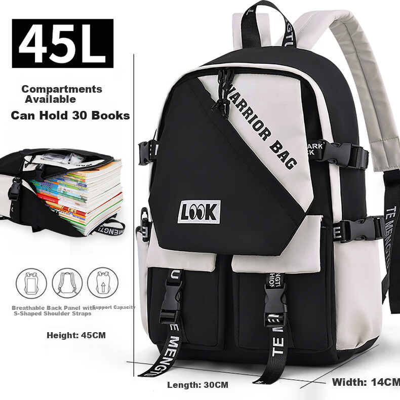 Warrior Backpack for Middle and High School Students, Large Capacity Lightweight Stylish College Student Laptop Backpack for Men and Women 13