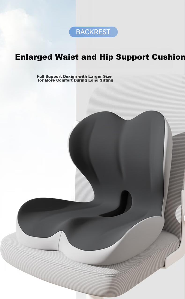 Yuzhaolin Office Lumbar Support Seat Cushion Integrated Backrest Hemorrhoid Relief Chair Cushion Ergonomic Hip Protection Seat Pad 1