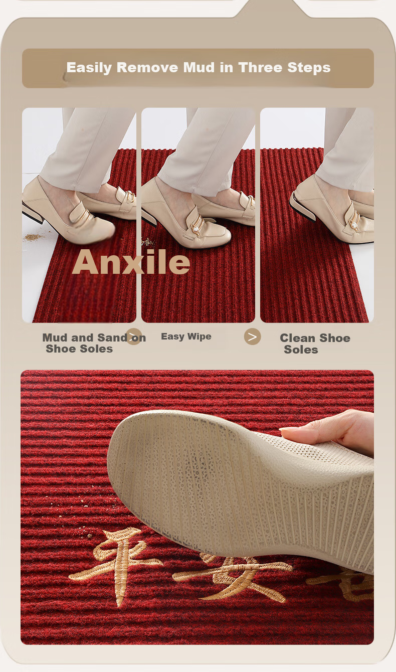 DeXi Entrance Door Mat Floor Mat High-End Elegant Doorway Carpet Safety Mat 80x120cm 10