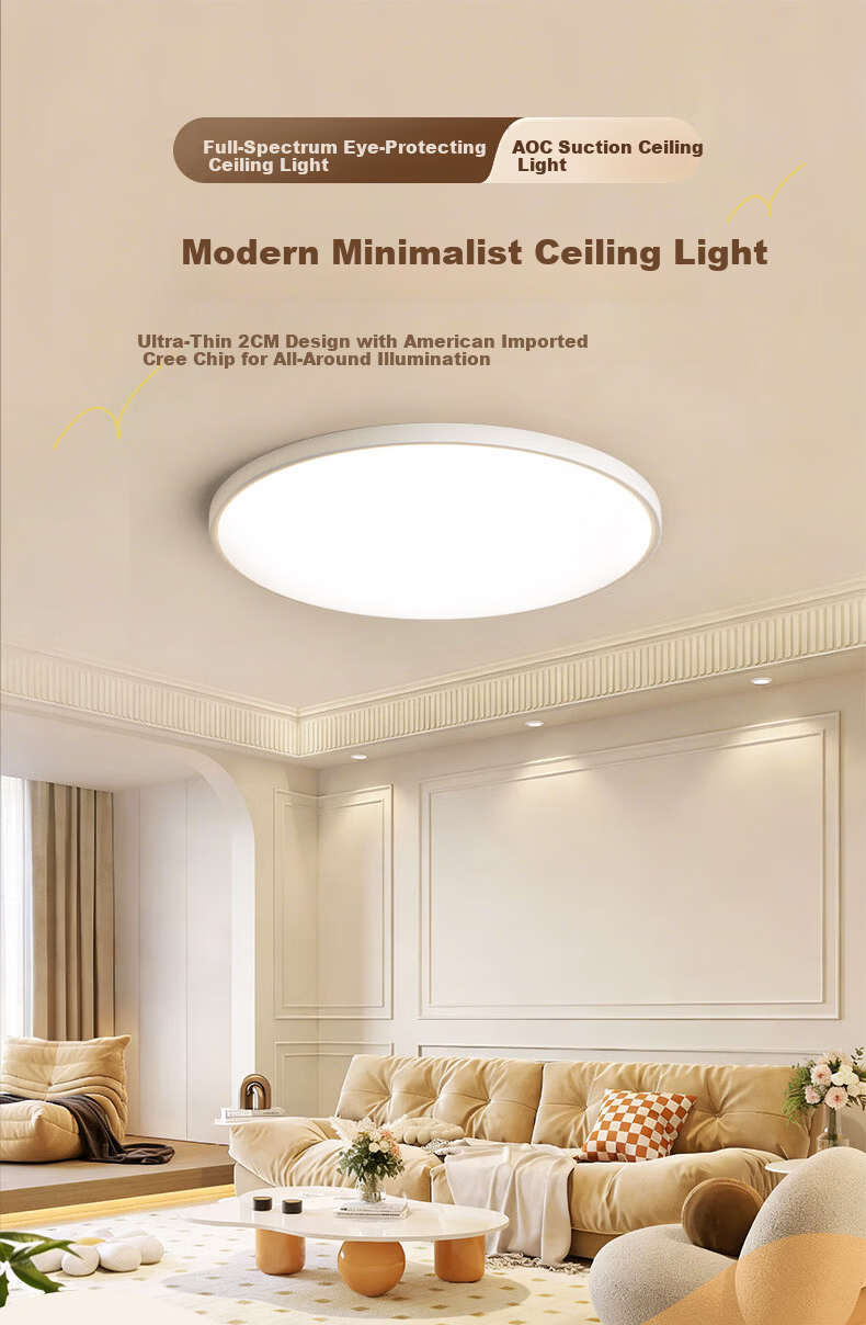 AOC Eye-Care Bedroom Ceiling Light Simple LED Ultra-Thin LED Chip Xiaomi Smart 48W with Installation Included 2