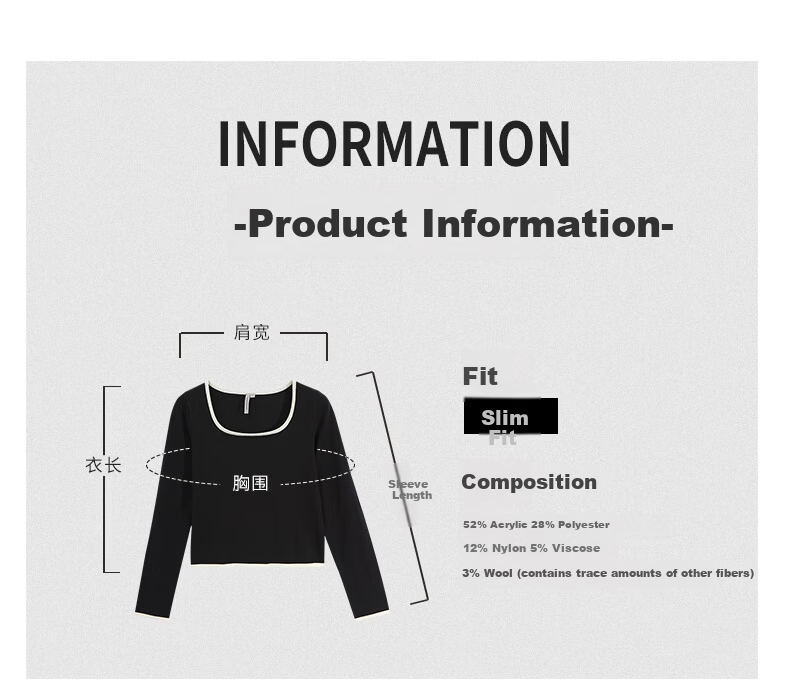 Meters Bonwe Women's New U-Neck Contrast Trim Fashionable Comfortable Base Layer Sweater 5
