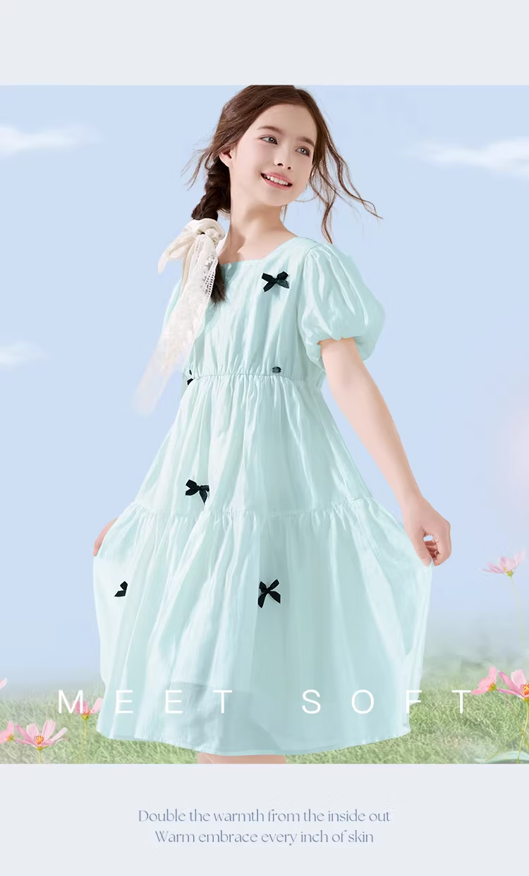 Disney Girls Summer Dress New Children's Princess Dress Large Kids Stylish Tencel Chiffon Dress EQ020 Pink 170 10