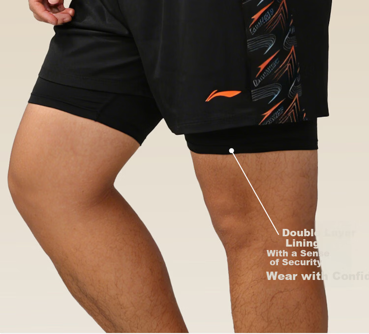 LI-NING Men's Plus Size Swim Trunks, Large Size, Loose Fit Hot Spring Swimwear for Over 300 lbs, Black 5XL 0531 7