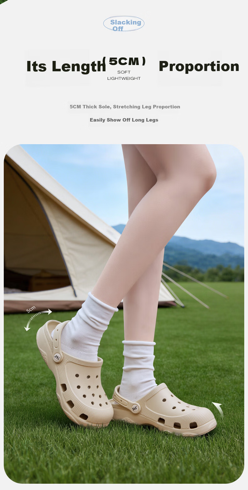 361° Casual Couple Flat Hole Shoes 2026 New Outdoor Wide Fit Casual Versatile Beach Shoes Men's Non-Slip Slippers 7