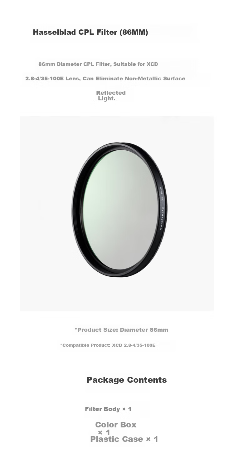 HASSELBLAD CPL Filter (62mm), Compatible with XCD 4/45P HASSELBLAD Camera Lens Accessory 1