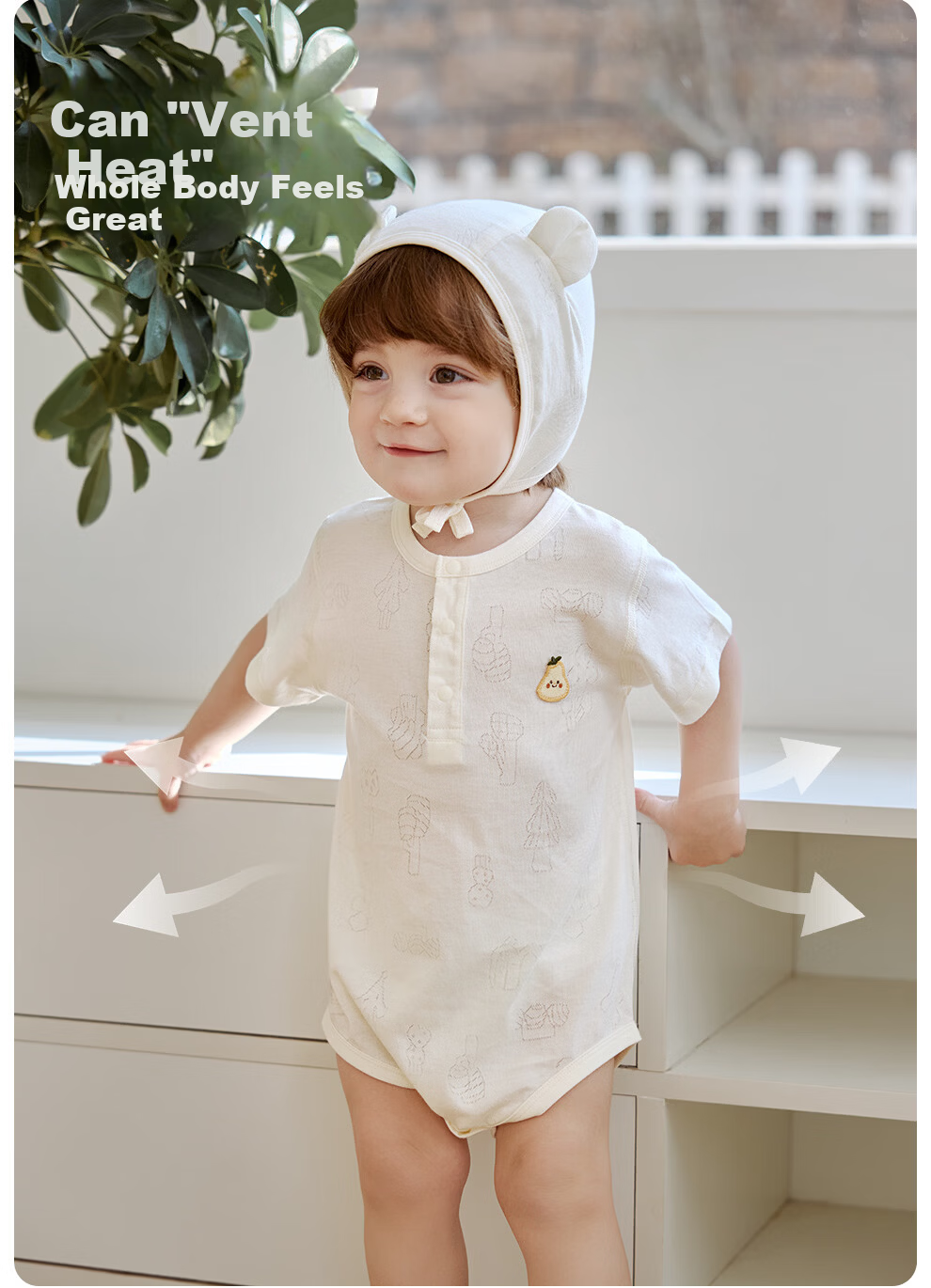 Wismorni Ice Silk Cotton Baby Romper, Bamboo Fiber Infant Bodysuit, Short-Sleeve Summer Thin Clothing 6