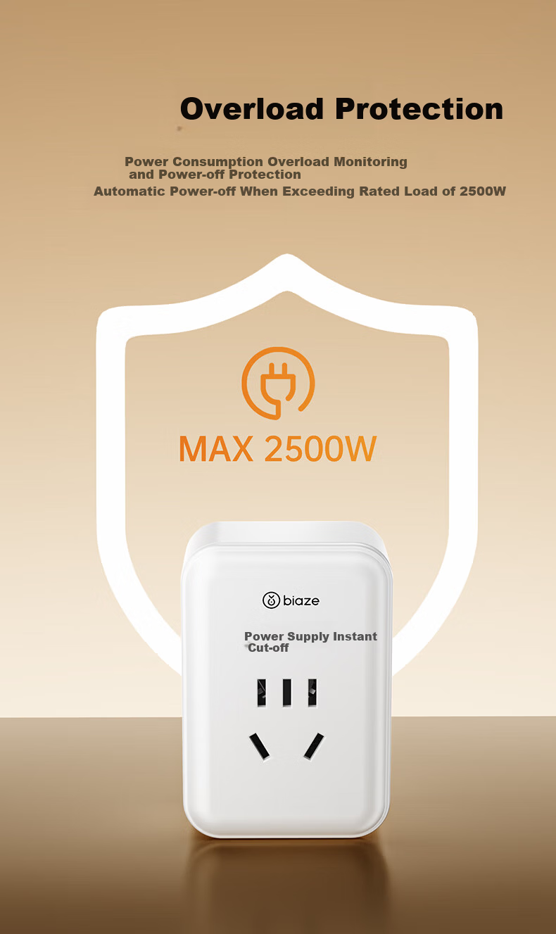 BIAZE Electric Vehicle Charger Protector Socket Automatic Power Off Overcharge Prevention Fireproof Wireless 1-Outlet National Standard 7