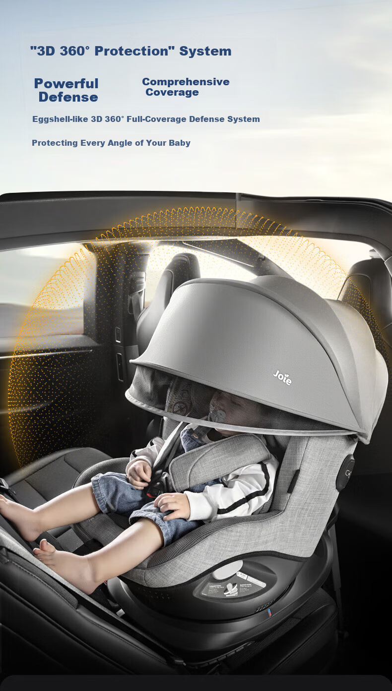 JOIE Child Safety Seat 0-4 Years ADAC Tested 360° Rotation i-Size Certified Gyro Warrior Pro Gray 5