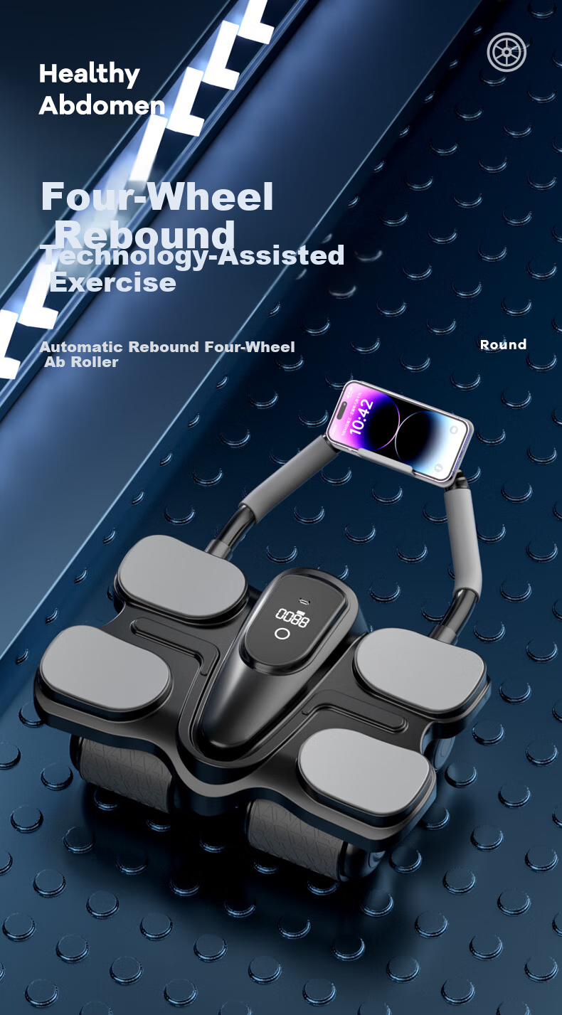 Mdikawe Ab Wheel Automatic Rebound Sit-Up Aid Abdominal Muscle Roller with Assistance for Crunches Fitness Equipment 2026 New Black 1