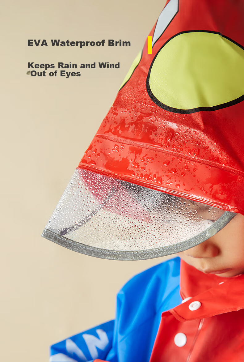 Cheerful Mario Ultraman Kids Raincoat Boys 2024 Waterproof Full-Body with Backpack Slot Toddler Kindergarten School Rain Poncho 3