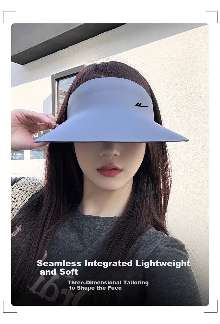 Huili Sun Protection Hat, Sun Visor, Women's UV-Resistant Cap, 2026 New Style, Face-Slimming, Seamless, Wide-Brimmed, Egg-Shaped Topless Hat 5