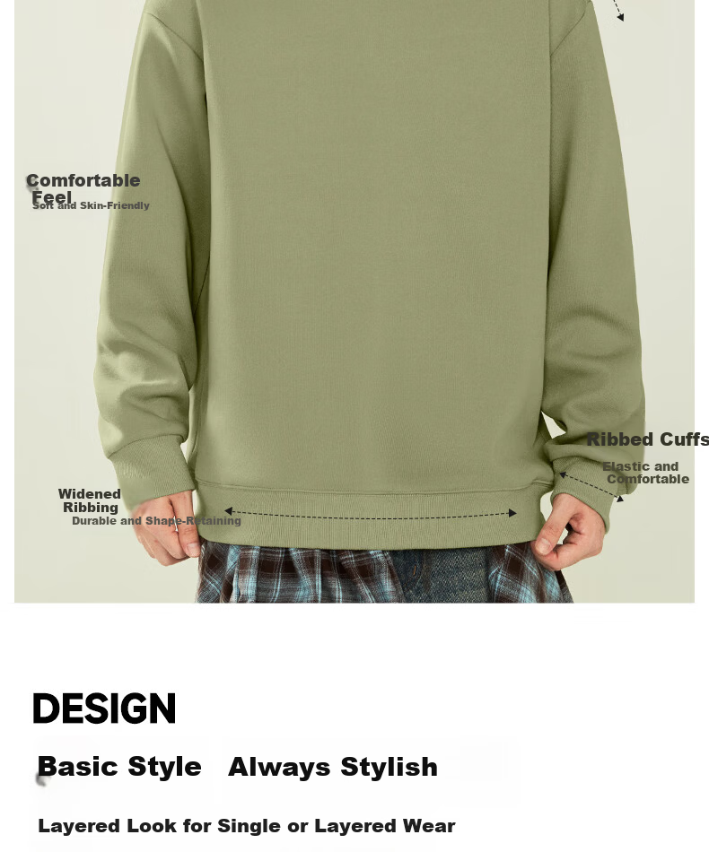 GENIOLAMODE Forest Group Men's Sweatshirt, Autumn 2026 New Style, Round Neck Trendy Casual Youth Pullover Long-Sleeve T-Shirt 5