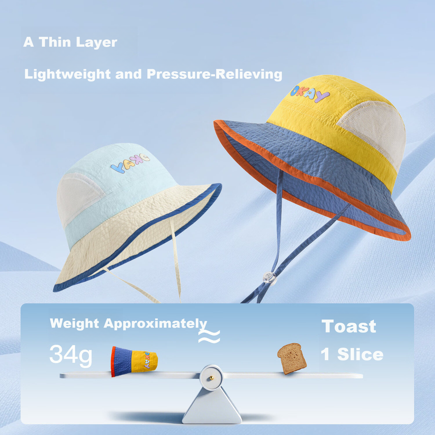 Niduoxiong Children's Sun Protection Hat, UV-Resistant Baby Sun Visor, Water-Repellent Summer Breathable Mesh Fisherman Hat for Boys And Girls