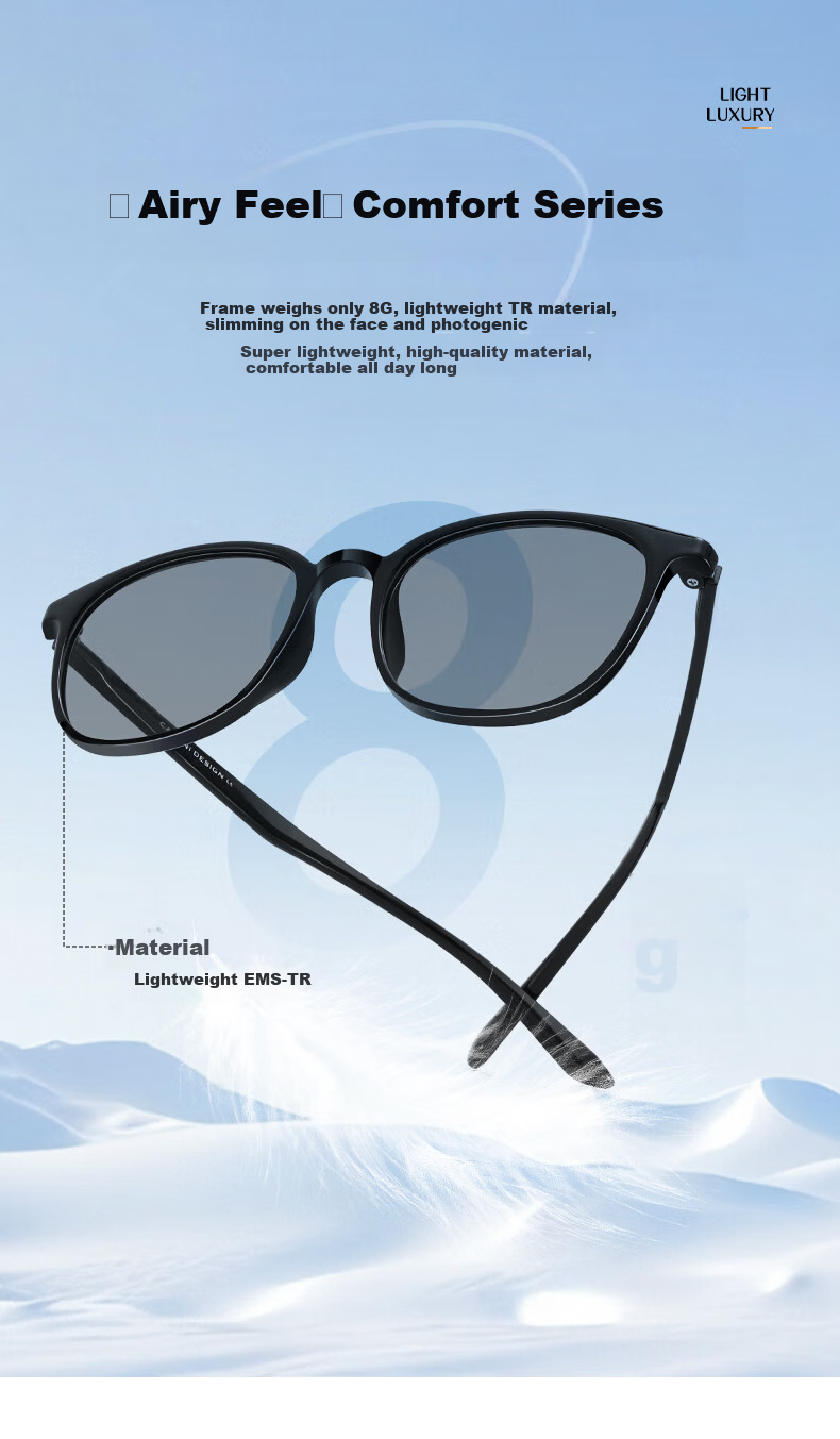 Jiaboli Ultra-Light Photochromic Polarized Sunglasses Driving Glasses Unisex Day and Night Use UV Protection 4