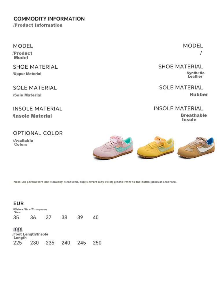 RENBEN 2026 Spring New Original INS Style German Training Shoes Dopamine Color Sweet German Training Shoes Fashion Ultra-Soft Sneakers 5