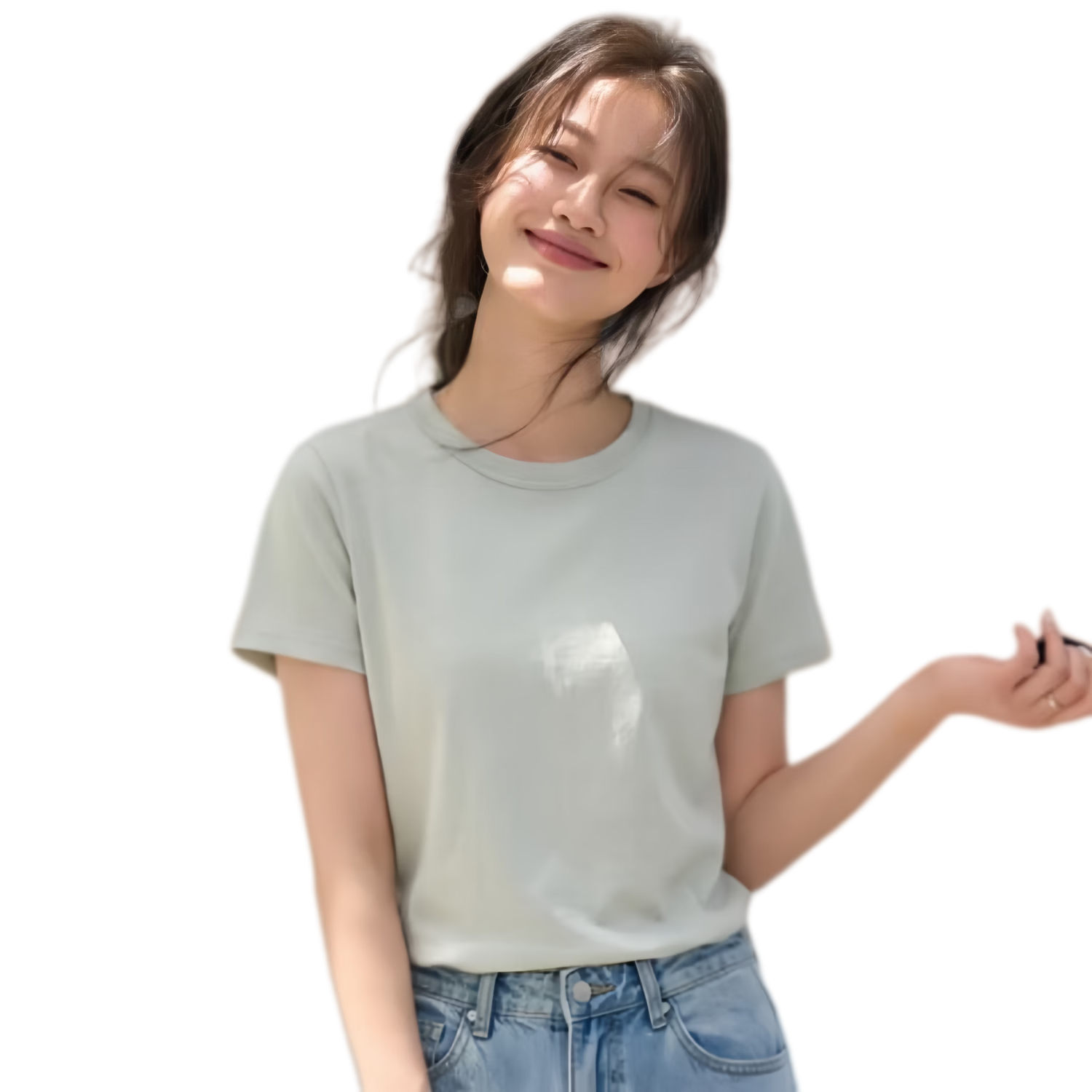 JD FASHION 50s Premium Liquid Ammonia Women's T-Shirt Crew Neck Shoulder Short Sleeve Apparel Genuine 50% Off Women's Clothing 26 New Arrival
