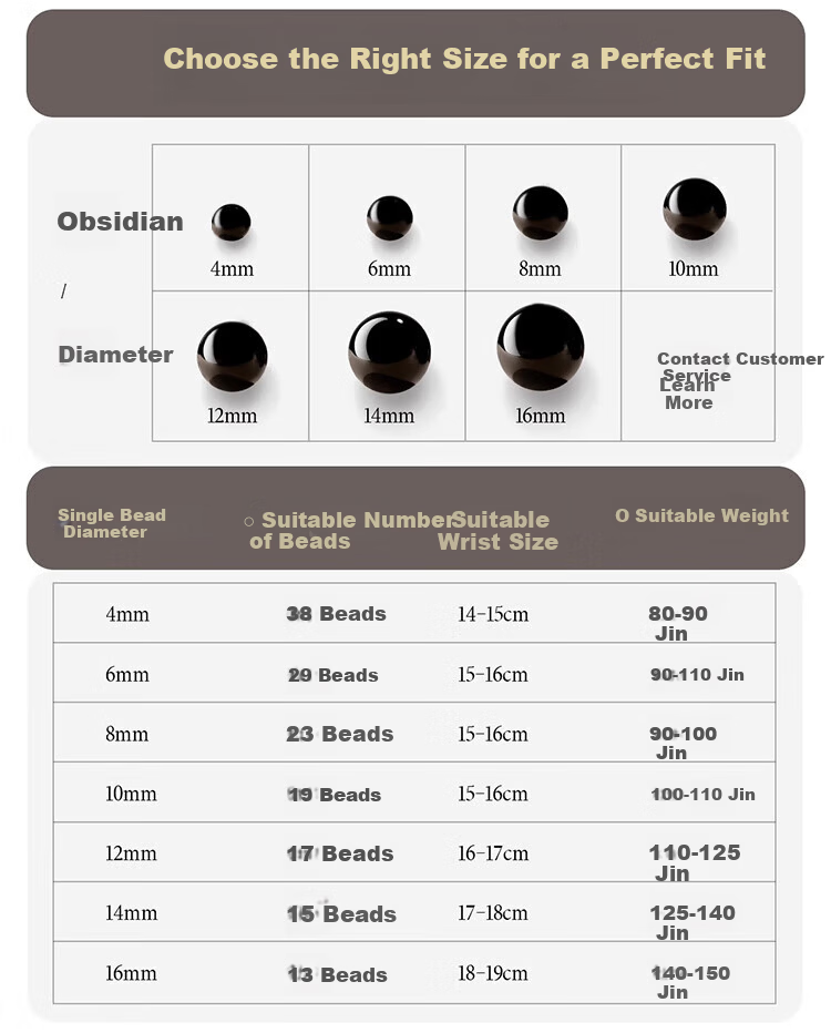 Hongliangyuan Collectible Natural Obsidian Bracelet Couples Zodiac Year Luck Crystal Bracelet 6MM Birthday Gift 14