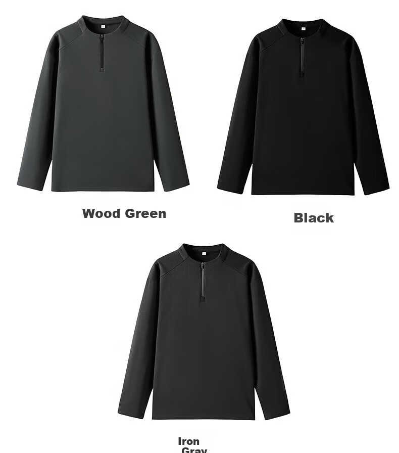 Hodo Men's Autumn Winter Half-Zip Thick Warm Lined Business Casual Long Sleeve Crewneck Sweatshirt 11