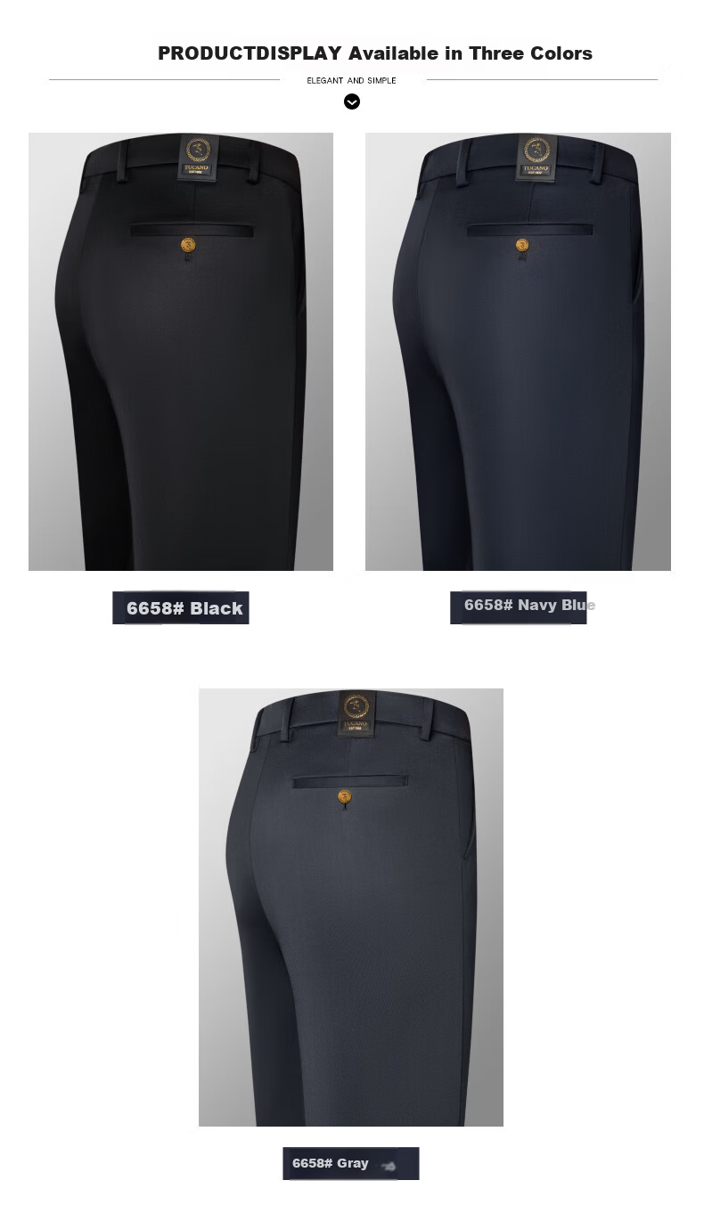 TUCANO Men's Casual Pants Spring Autumn Fashion Versatile Business Straight-leg Wrinkle-resistant Slim Trousers 8