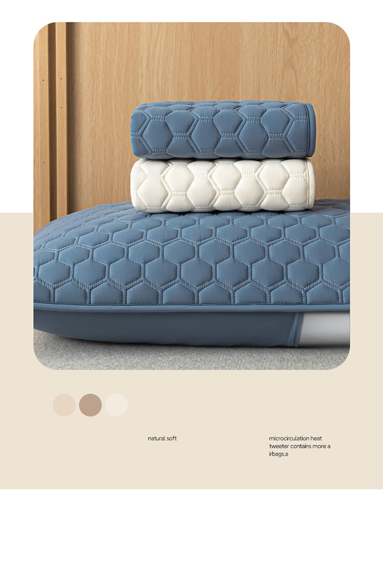 MUJI Class A Quilted Pillowcase with Pillow Core Isolation Layer, Household Anti-Oil and Dirt-Proof Pillowcase, 48x74cm Single Piece 6