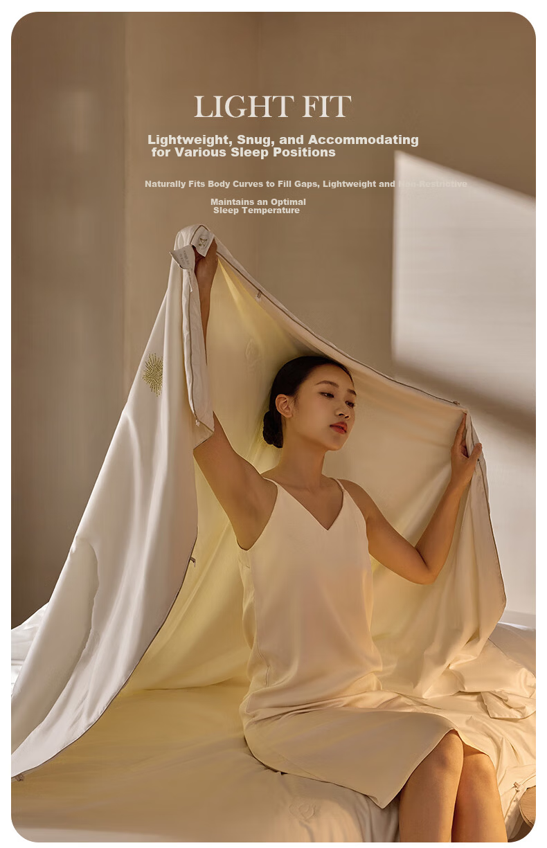 Luolai Home Textiles Mulberry Silk Quilt 100-Thread Count Cotton A-Class 100% Mulberry Silk All-Season Quilt Core Approx. 4.8 Jin 7