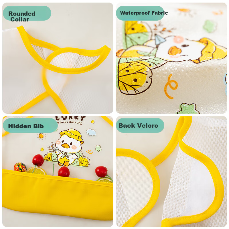 Yisheng Elephant Baby Bib Children's Summer Eating Smock Breathable Waterproof Anti-Dirt Apron for Boys and Girls Single Piece Size 110