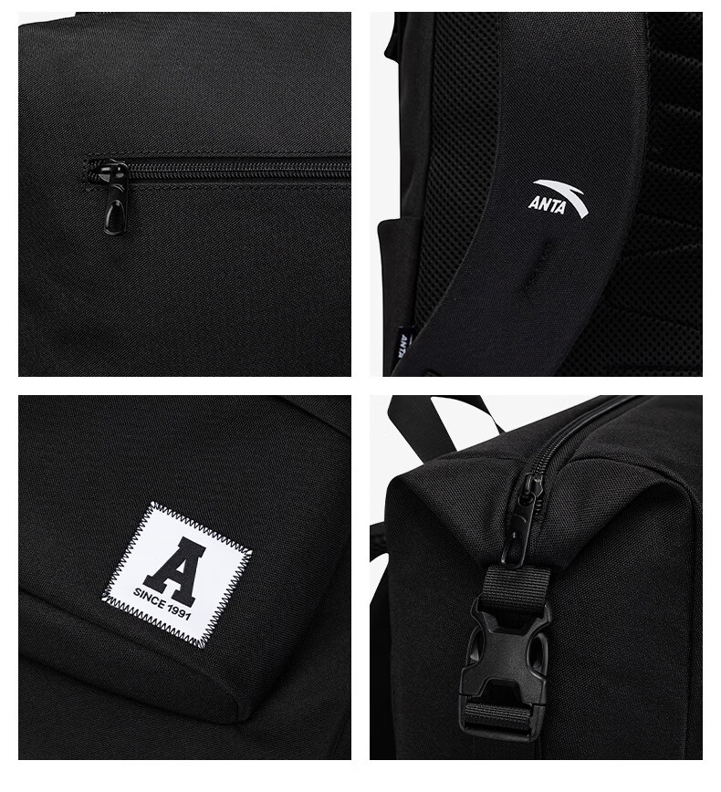 Anta Unisex Simple Large Capacity Canvas Backpack for Teens Hiking Cycling Sports School Bag 6