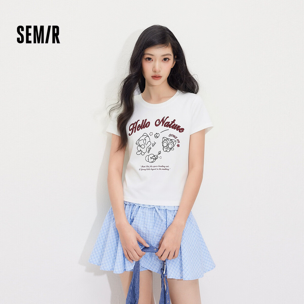 Semir Cooling T-Shirt | Luo Xiaohei Short Sleeve T-Shirt for Women Summer Short Slim Fit 2026 Fun Clothing 109326100044