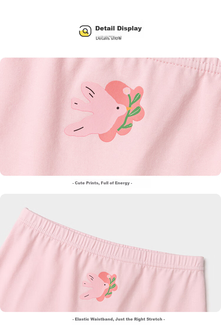Balabala Kids Underwear Boys Boxer Briefs Girls Toddler Anti-Exposure Soft Comfortable Cute 4-Pack 5
