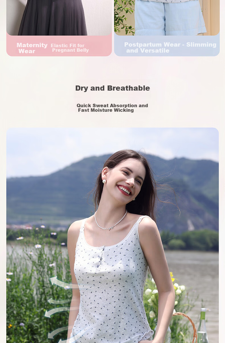 FENYE Nursing Tank Top with Chest Pad Anti-Sagging Postpartum Breastfeeding Outing Shirt L 14