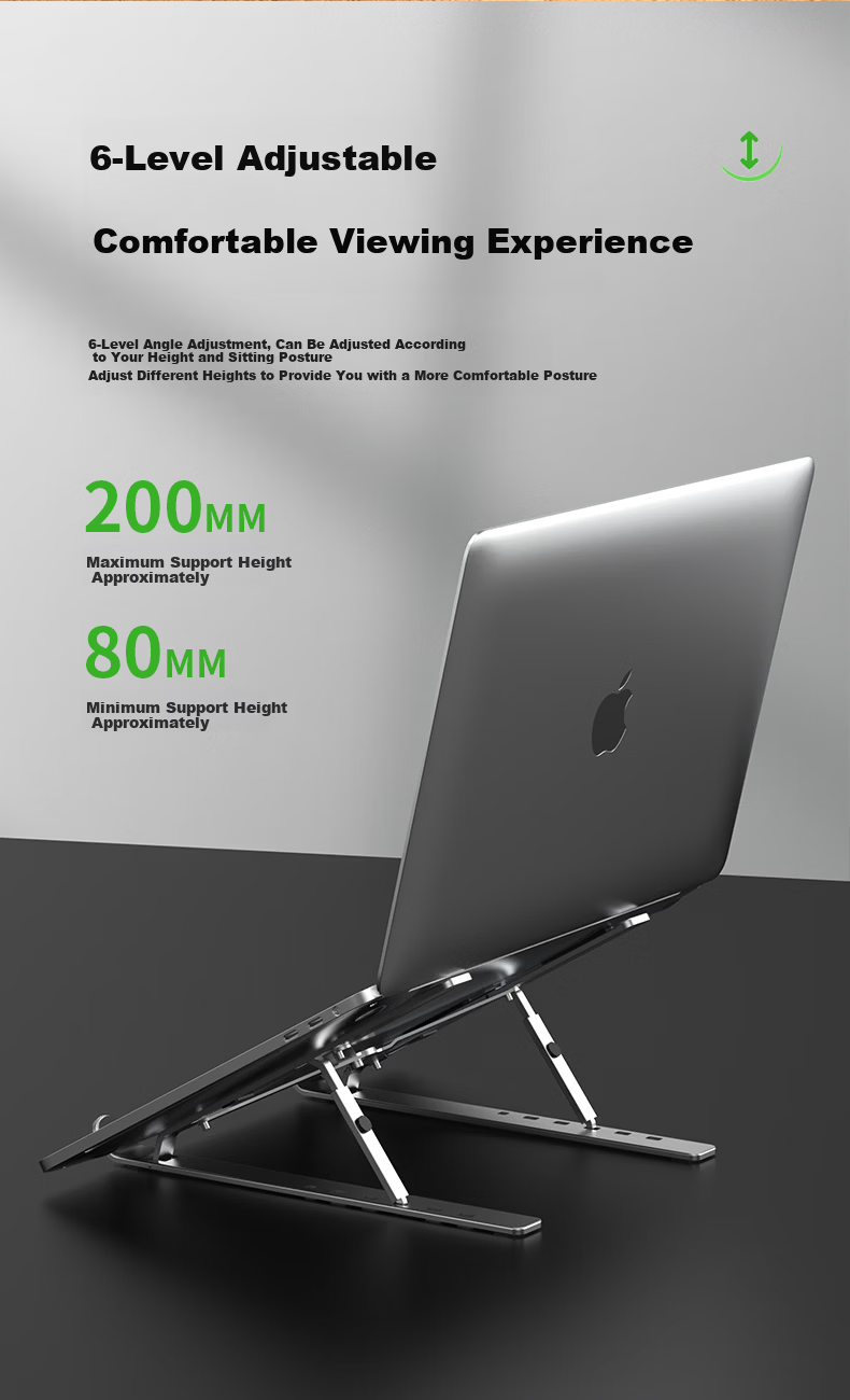 Smorss 360-Degree Rotatable Laptop Stand Cooling Rack Portable Foldable Desktop Vertical Adjustable Aluminum Alloy Holder for Apple Huawei Lenovo 4