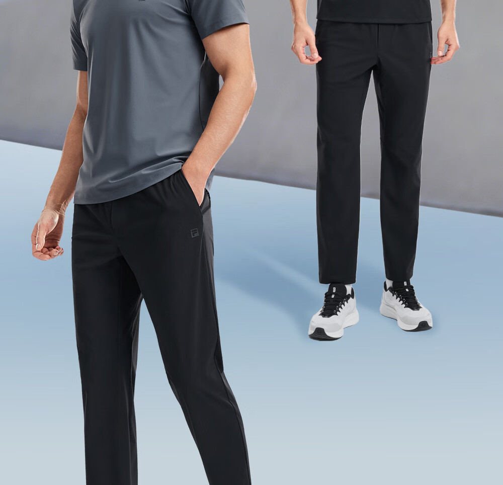 FILA Official Men's Knitted Long Pants 2026 Spring Summer Cooling Breathable Fitness Straight-Leg Sports Pants 9