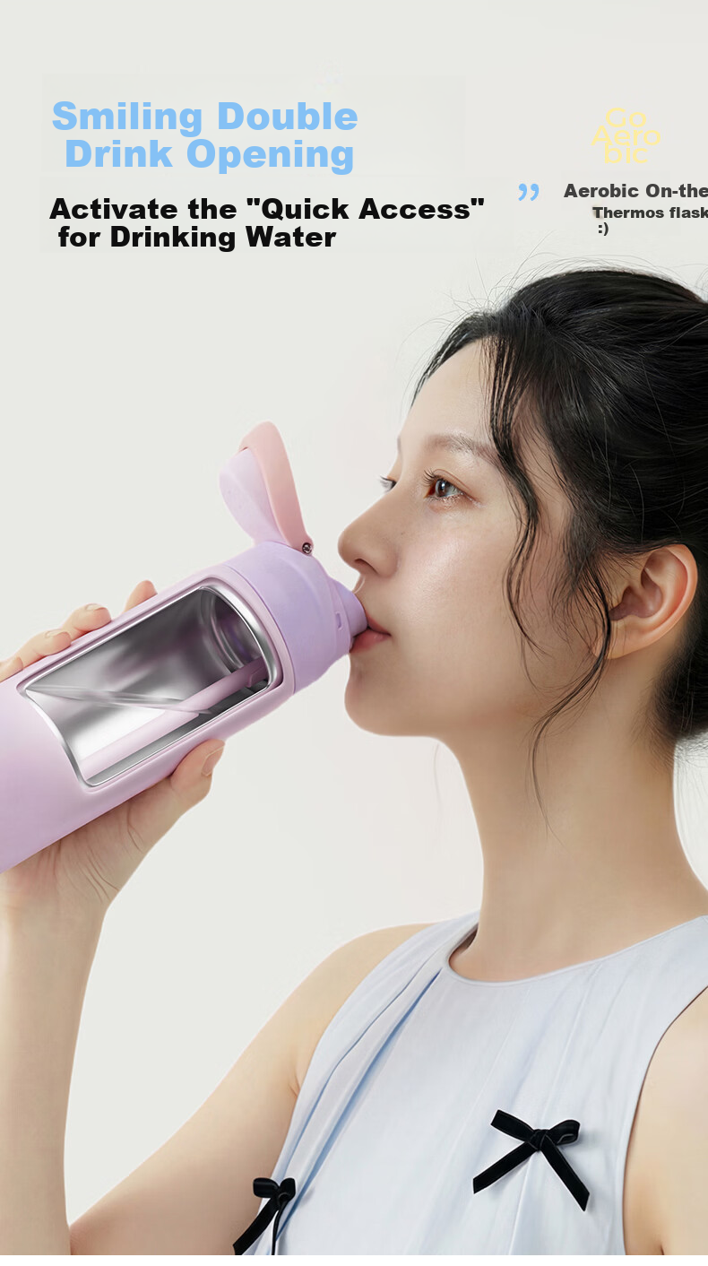 SUPOR Large Capacity 316L Stainless Steel Insulated Water Bottle Portable Straw Cup for Students 5