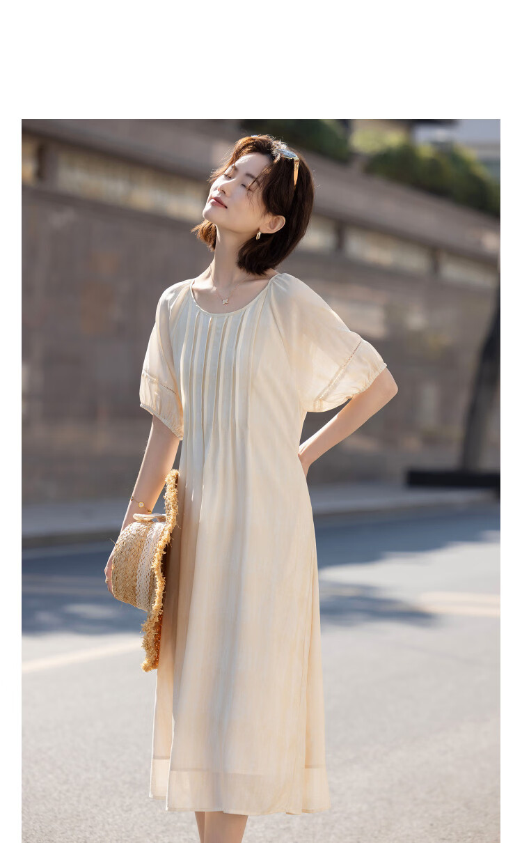 Demana Elegant Urban Summer Sweet Style Lace Splice Floral Print A-Line Slimming Conceal Dress for Women Premium Quality 14