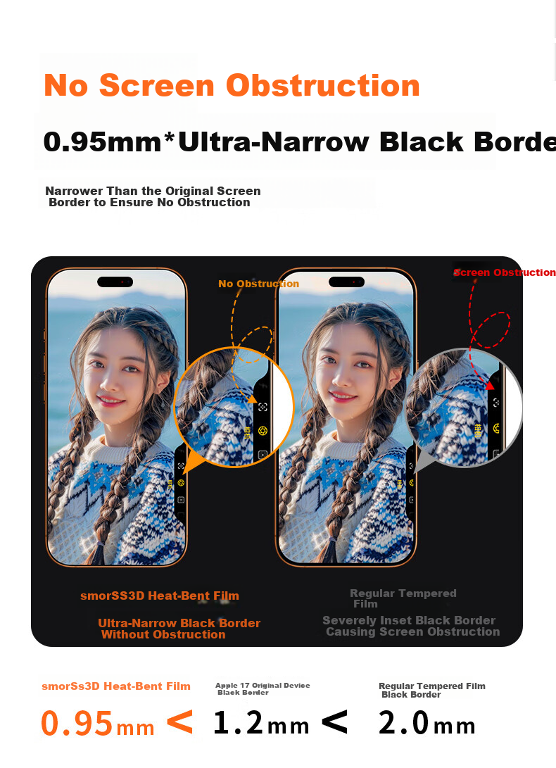 Smorss 3D Curved Original Feel Film for iPhone 17/16 Pro Composite Ceramic Screen Protector Ultra-Thin HD Anti-Fingerprint Explosion-Proof Film 7