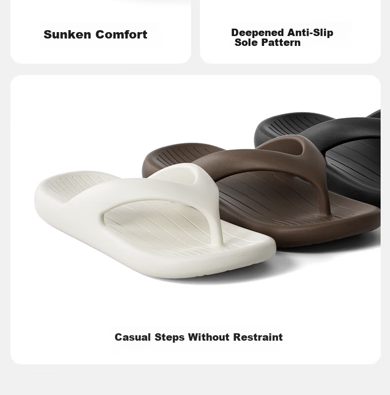 Puxiqingsha Women's New Soft Sole Non-Slip Flip Flops, Wearable Beach Slippers for Men, Cloud White, Size 40-41 16