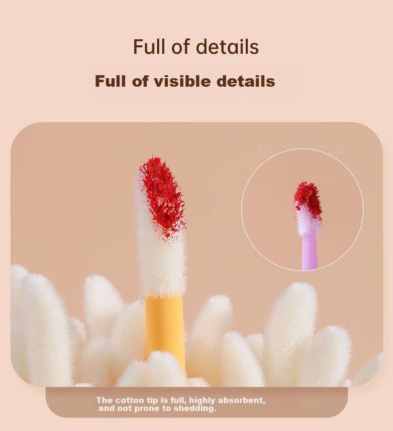 Chense Disposable Eyeliner Brush Lip Liner Pen Aegyo Sal Shadow Brush Portable Detailed Makeup Brush 50pcs 11