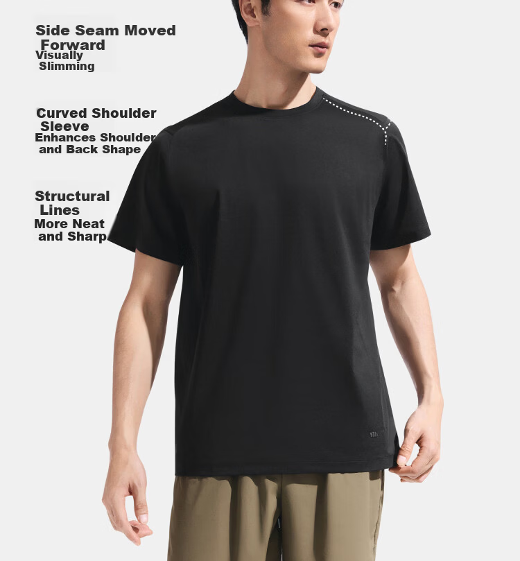 Beneunder Men's Quick-Dry Cotton-Feel Short Sleeve T-Shirt Sweat-Resistant Breathable Sun-Protective Base Shirt CT004 Graphite Gray S 14