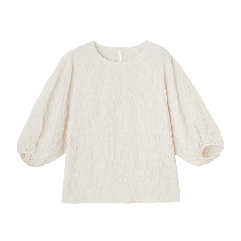 Demana "Ephemeral Dream" Summer Elegant Round Neck Raglan Batwing Sleeve Loose Slim Fit Petite Shirt for Women Premium Feel