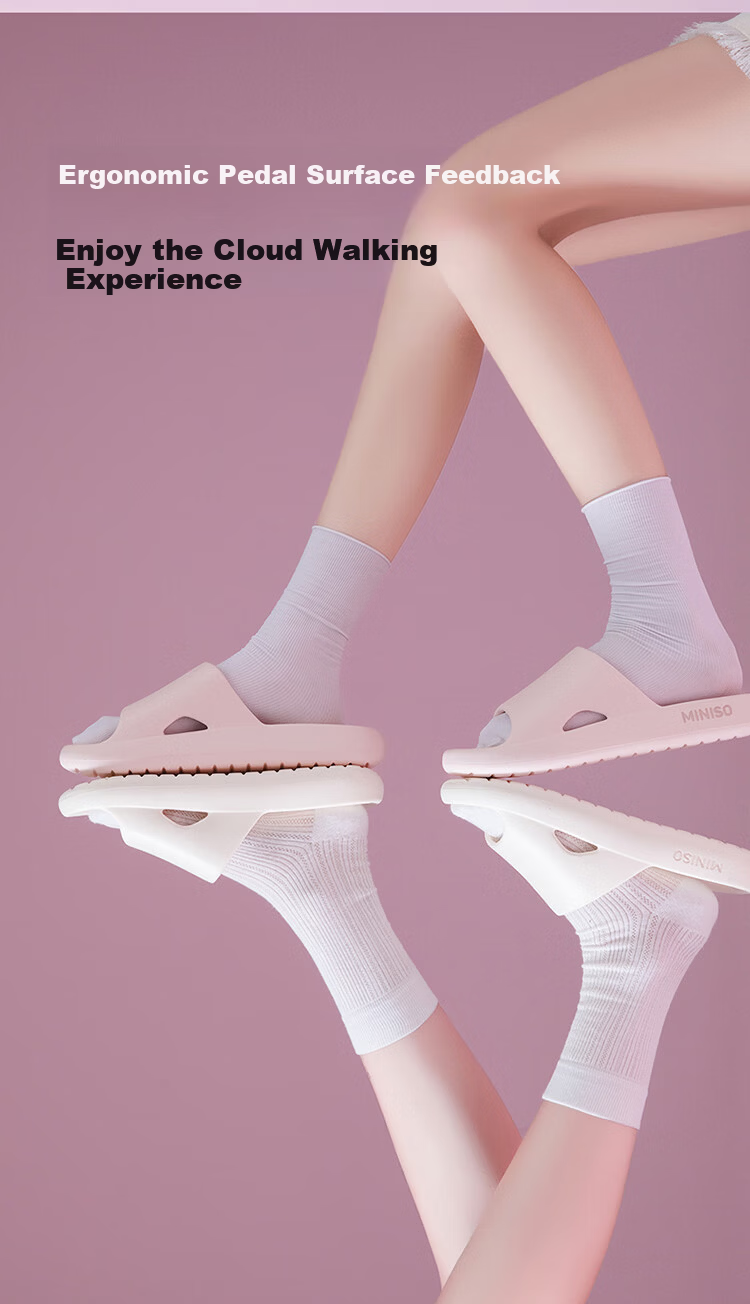 MINISO Women's Summer Slippers 2026 New Indoor Home Bathroom Antibacterial Deodorant Cool Slippers Men's Sky Blue Size 38-39 8