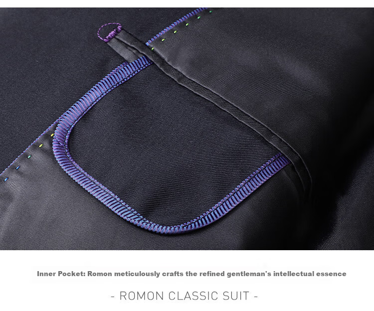 ROMON Men's Business Suit Slim Fit Groom Tuxedo Best Man Wedding Suit 17