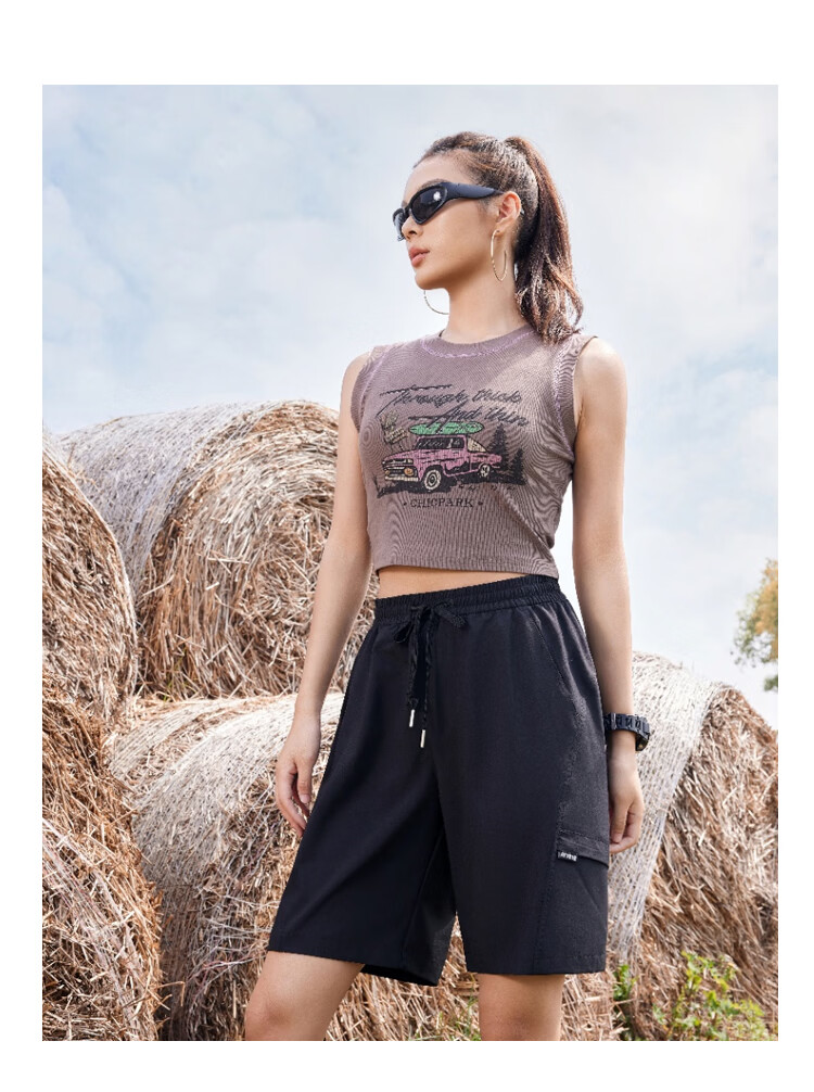 Free Style Workwear Shorts for Women Cool and Stylish 2026 Summer New Outdoor Quick-Dry Ice Silk Five-Point Pants Petite Sports Mid-Length Shorts 22