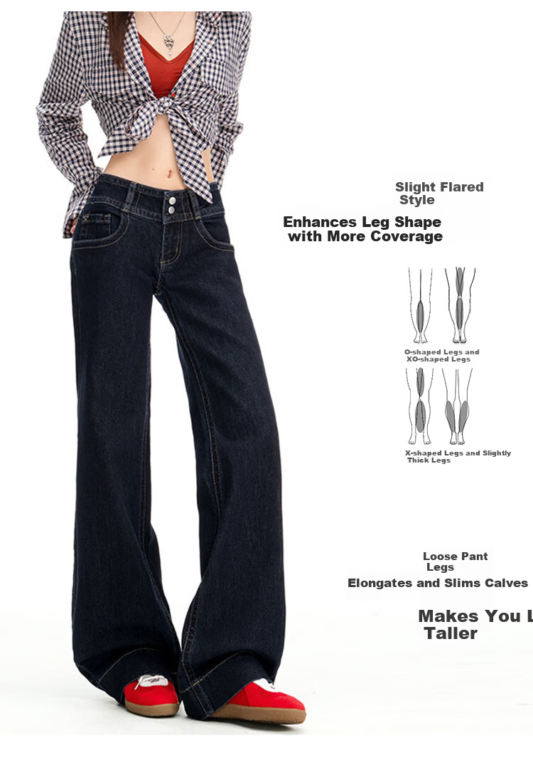 Freedom Style Tencel Slim Flared Jeans for Women 2026 Spring New Low Waist Slim Fit Draped Flared Pants 8