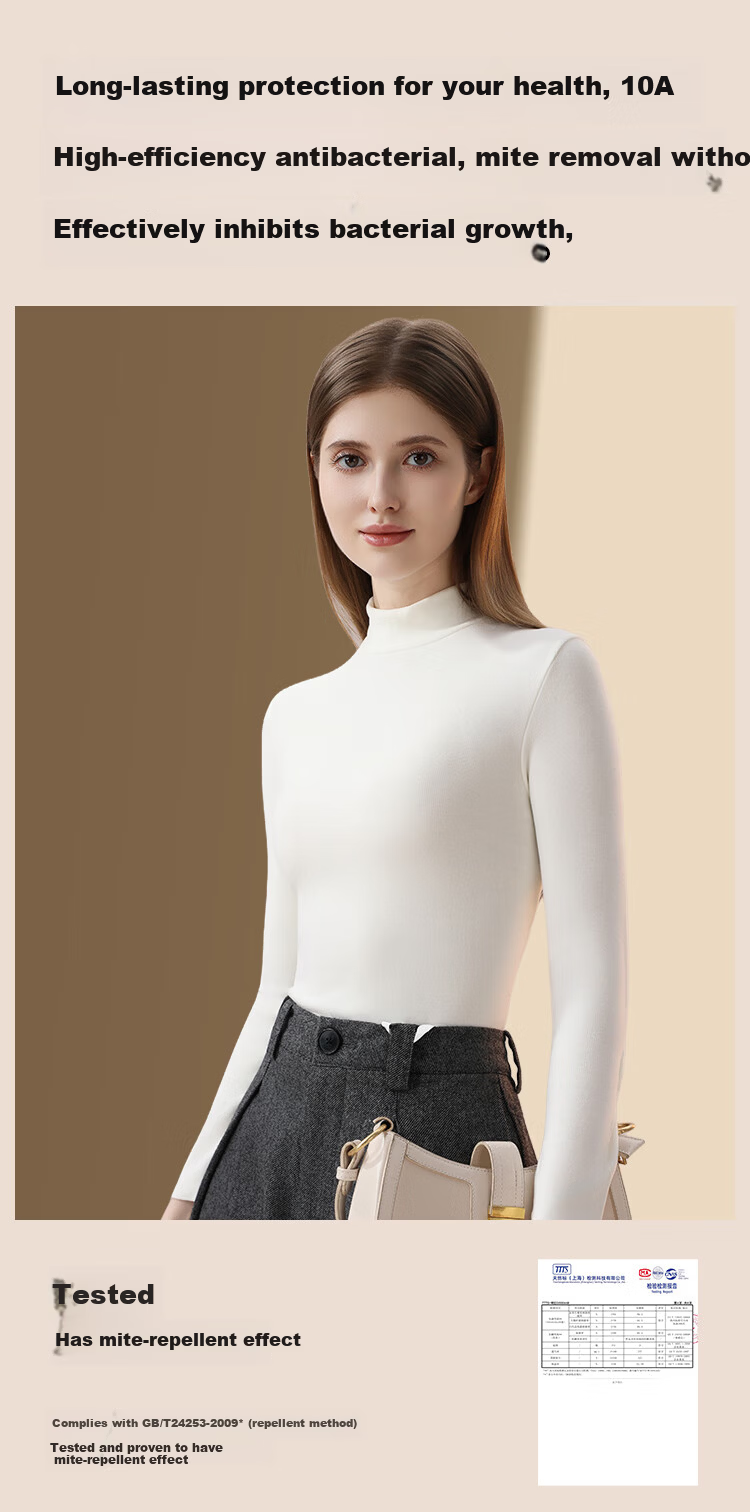 Miiow Women's Polyester Lader Fleece Cell Half Turtleneck Base Shirt Autumn Winter Thin Long Sleeve Top Dark Gray 4