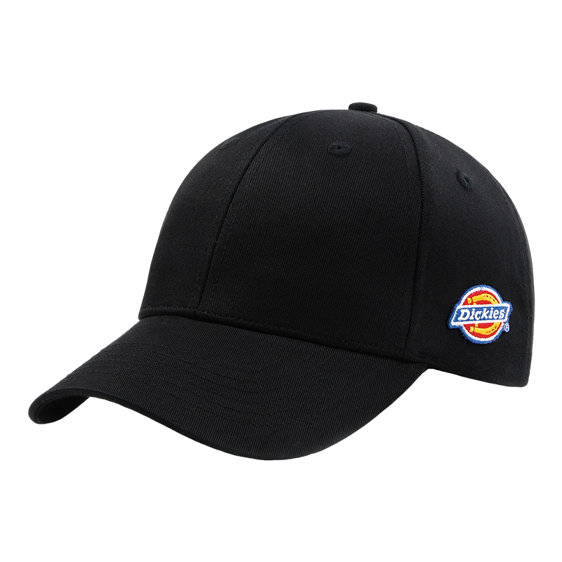 Dickies Embroidered Baseball Cap Unisex Large Brim Slimming Face Versatile Sunshade Black Dad Hat