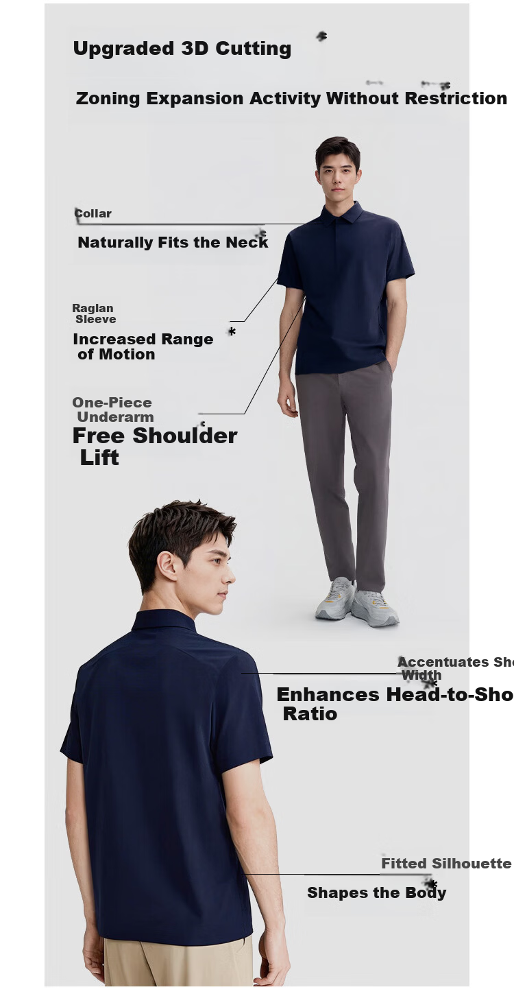 JD Jingzao Sports Quick-Dry Polo Shirt New Summer Sun Protection Outdoor Running Fitness Casual Short Sleeve Men Dark Blue XL 13
